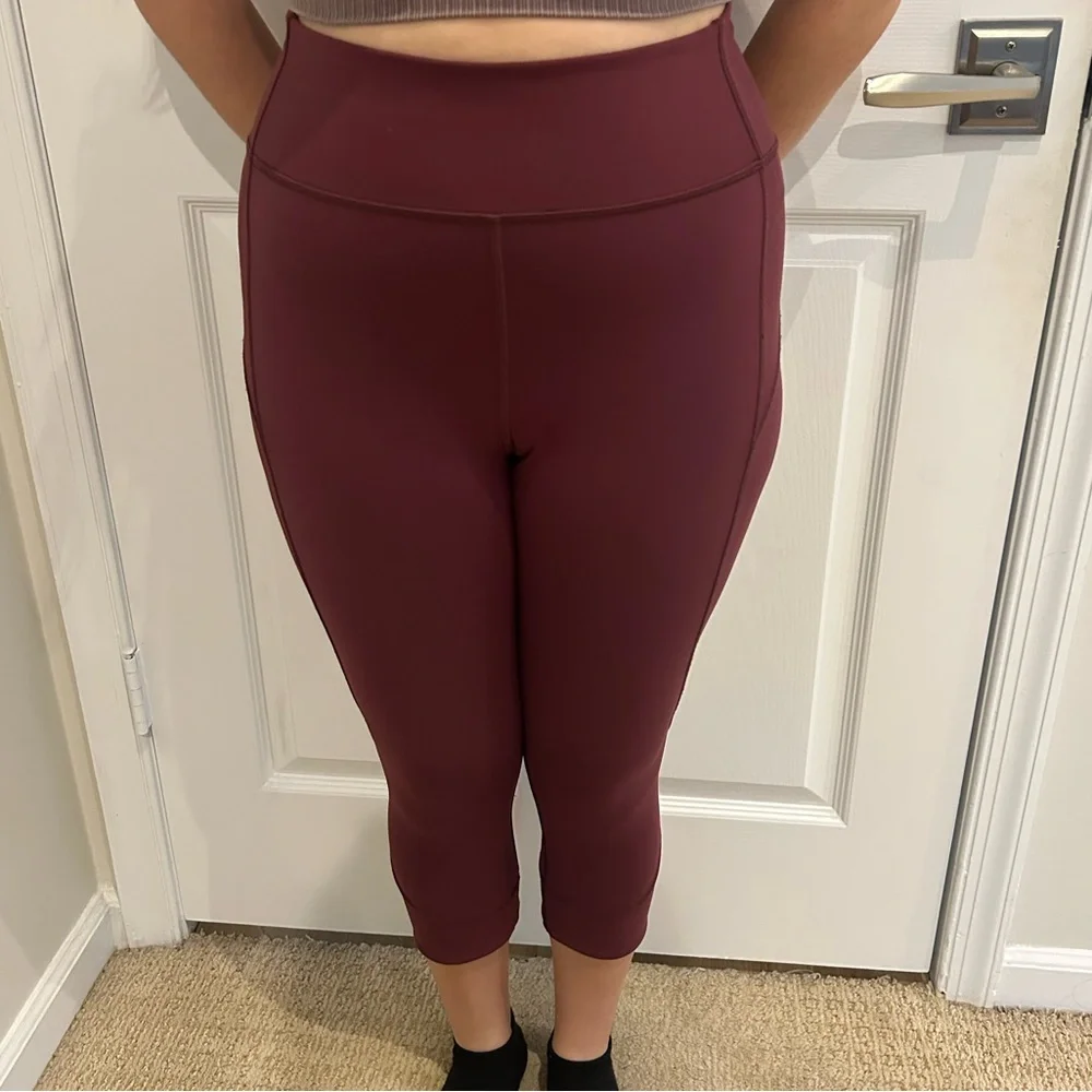 Lululemon Maroon Capri Leggings - Picture 2 of 4